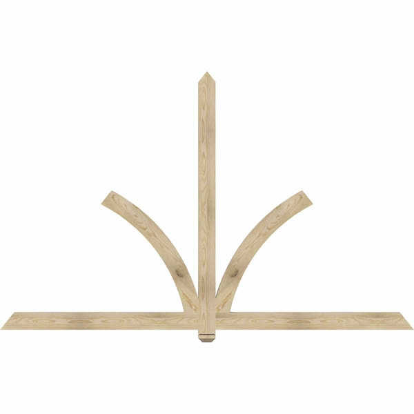 Ekena Millwork Redmond Rough Sawn Timber Gable Bracket, Douglas Fir, 96"W x 60"H x 2"D x 4"F, 15/12 Pitch GBW096X60X0204RED00RDF - main